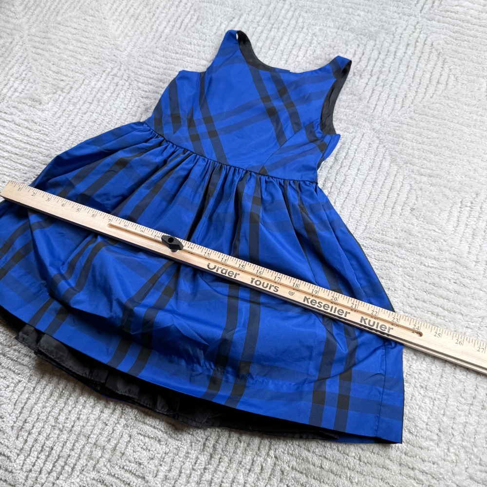 Polo Ralph Lauren Plaid Dress Girls 5 Blue Black Tartan Fit Flare Party Preppy - Picture 5 of 12